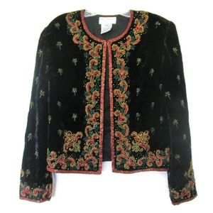 vintage papell beaded velvet jacket size large